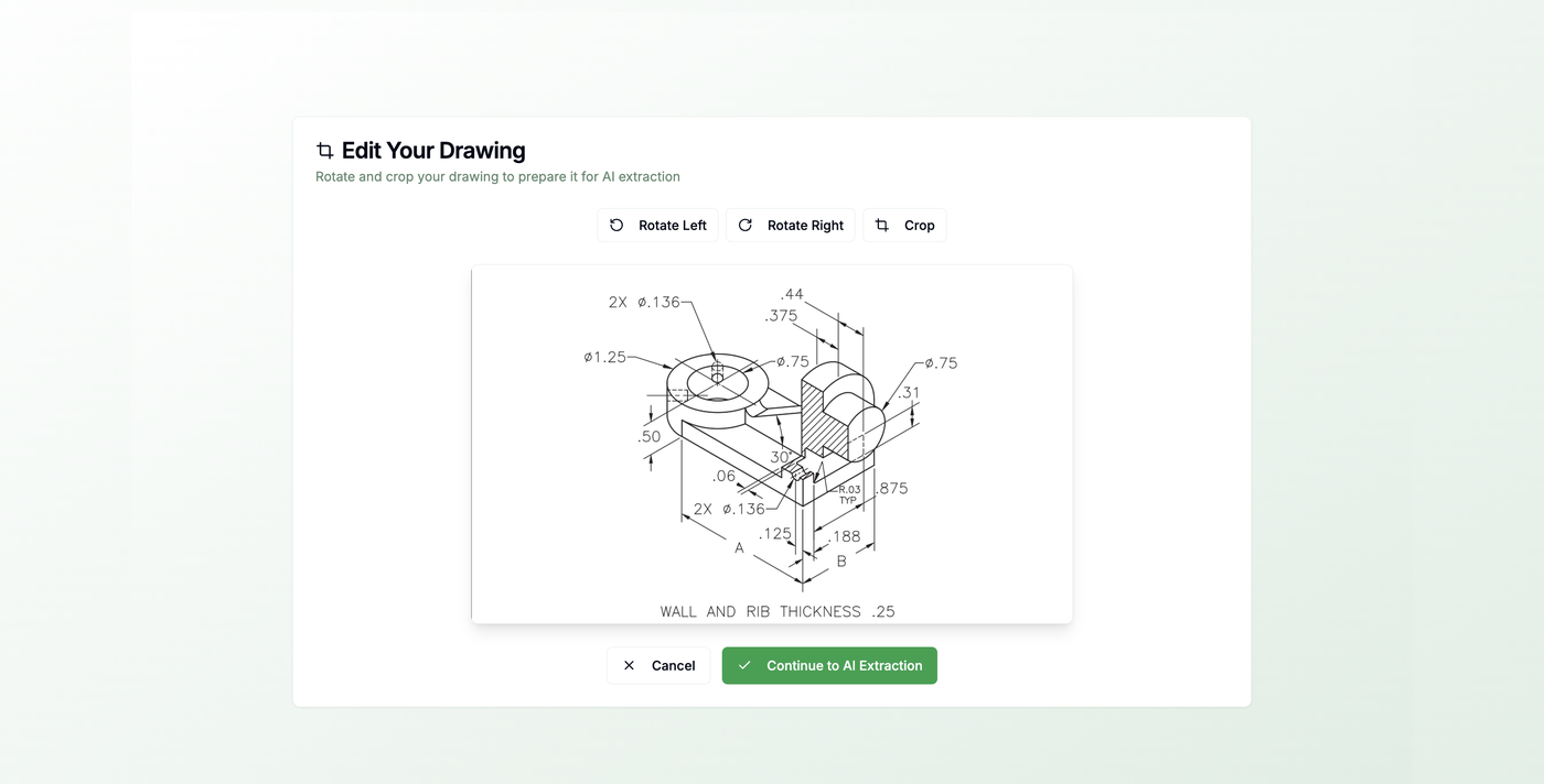 Edit and prepare drawing for AI extraction